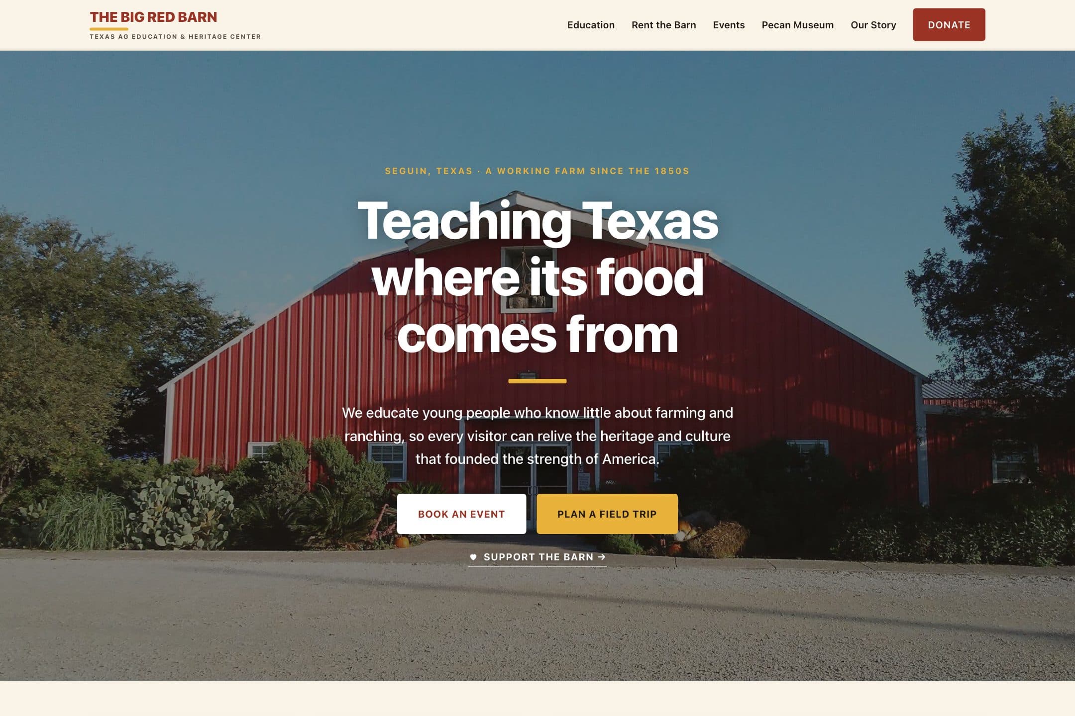 Big Red Barn homepage — designed and built by RJ Digital
